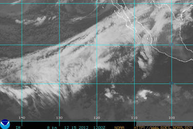 Hurricane path IR about 100K