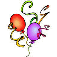 Two different colored balloons and streamers