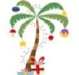 Christmas decorated palm tree