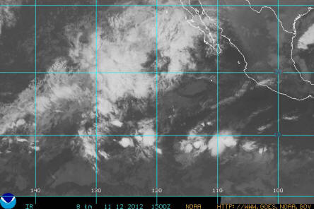 Hurricane path IR about 100K