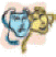 Comedy and tragedy mask often used in theater