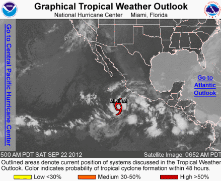 Pacific Graphical Tropical Weather Outlook from National Hurricane center Miami florida