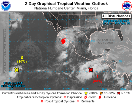 Pacific Graphical Tropical Weather Outlook from National Hurricane center Miami florida
