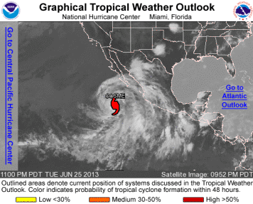 Pacific Graphical Tropical Weather Outlook from National Hurricane center Miami florida