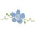Single blue spring flower with green vine decorations