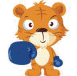 Chinese zodiac horoscope animal, a tiger with boxing gloves
