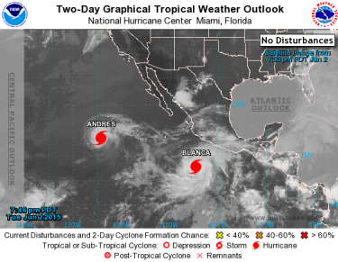 Pacific Graphical Tropical Weather Outlook from National Hurricane center Miami florida