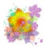 Floral paint splatter design